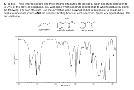 Solved 13 6 Pts Three Infrared Spectra And Three Orga