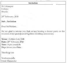 Such a letter is written by the organizer or the host of the dinner. You Are Faiz Falak Mazumdar Living At 39 Udampur Colony Shimla Sarthaks Econnect Largest Online Education Community