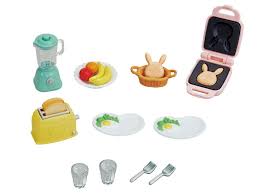 The set comes with a lovely bed, dressing table, shelf, and table in white and pink. Bedroom Vanity Set Calico Critters