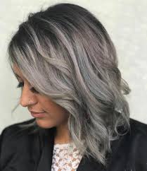 Dark Silver Grey Hair Color With A Shadow Root And A Hint Of Lilac By Aveda Artist Angelina Silver Hair Color Grey Hair Color Silver Silver Grey Hair