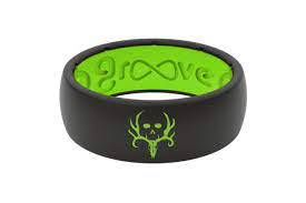 Original Bone Collector Midnight Black Green Silicone Rings Men Silicone Rings Groove Life