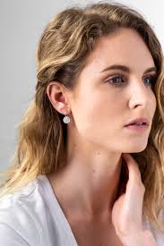 Porcelain Handmade Silver Dot Earrings