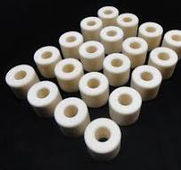 LOT OF SIX 99.5% ALUMINA CERAMIC ROLLER BUSHING 1.17 OD x 0.5 ID x 1 L No.:  269
