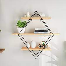 Polish the woods or decorate it with formica, there are lots to do that can change the simple wooden cabinets into an amazing piece of furniture. Wood Wall Shelves Shelf Retro Style Storage Rack Rhombus Metal Rack Storage For Home Bedroom Decoration Walmart Com Walmart Com