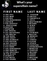 Best free fire styles name list 2020. Everyone Needs To Unleash Their Inner Supervillain Sometimes I X27 M Quot The Dark Abomination Quot Thank Yo Funny Name Generator Funny Names Villain Names