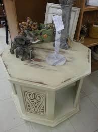 Another Quality Octagonal End Table In Heavy Heavy Solid Oak It Has Storage Underneath With Carved Wood Inset P Octagon Table Painted Furniture Diy Painting