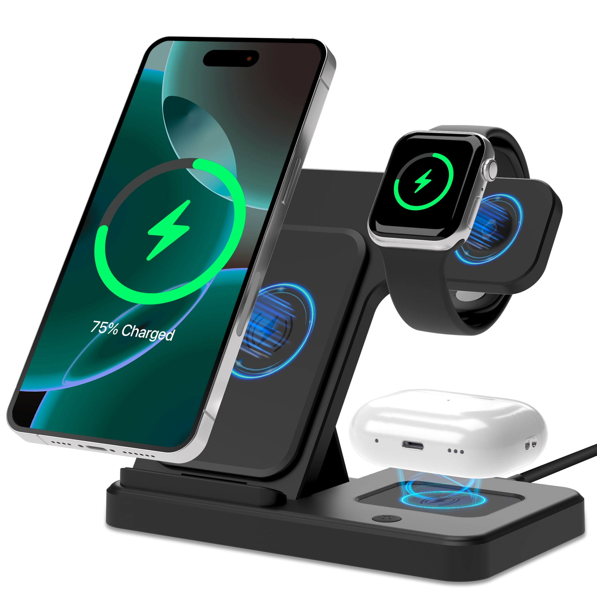 Merkury Innovations 3-in-1 Wireless Charging Station for Samsung Galaxy Phone