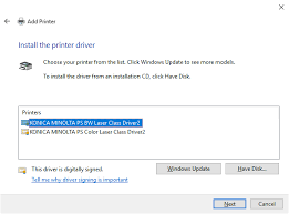 Konica minolta driver update utility. Not All Printer Drivers From Windows Update Appear In Add Printer Wizard Windows Client Microsoft Docs