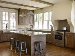 Create a sense of balance by complementing dark cabinets with lighter hues for. Stained Oak Kitchen Cabinets With Gray Granite Countertops Country Kitchen