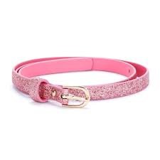 Girls Skinny Glitter Belt Rose Pink 8-14Y