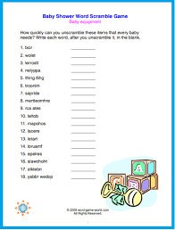 Make learning fun with these free printable phonics worksheets. A Baby Word Scramble Game To Add Fun To Your Baby Shower