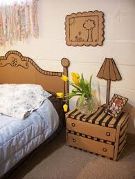 Cardboard Bedroom Suite Okay The Headboard Is Kind Of Cool Painted Of Course Cardboard Furniture Cardboard Decor Cardboard Box Diy