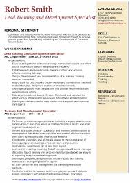Training And Development Specialist Resume Samples Qwikresume