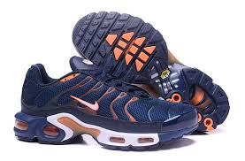 Bonded detailing in white and navy throughout. Mens Blue And Orange Sneakers 846d3c