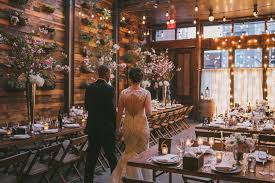 The Couple Sees Brooklyn Winery Transformed For Their Wedding Dinner For The First Time Our Favorite Brooklyn Winery New York Wedding Venues Brooklyn Wedding