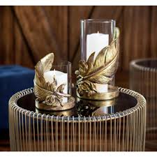 Shop hurricane candle holders at chairish, the design lover's marketplace for the best vintage and used furniture, decor and art. Litton Lane Large Metallic Gold Feather Candle Holder With Hurricane Glass Home Depot