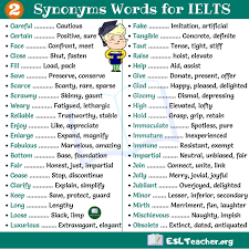 180 Useful Synonyms Words List Ielts Vocabulary Esl Teacher Learn English Vocabulary English Vocabulary Words English Vocabulary