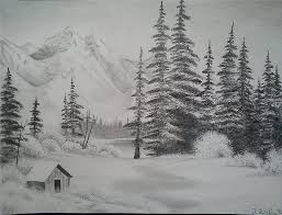 Pencil drawings of landscapes lets an artist check his full potential. Snow Landscape Landscape Sketch Landscape Pencil Drawings Landscape Drawings