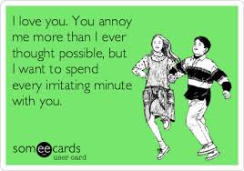 I Love You You Annoy Me More Than I Ever Thought Possible But I Want To Spend Every Irritating Minute With You Ecards Funny Friendship Humor Funny Quotes
