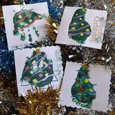 This technique can also be used when constructing homemade christmas cards. Reindeer Footprint And Handprint Christmas Tree Cards To Make