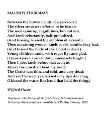 Wilfred Owen British Poet Wilfred Owen Maundy Thursday Poetry Inspiration