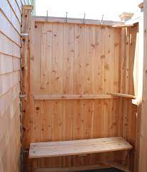Treat yourself to a work of art. Custom Cedar Shower Bench For Outdoor Shower Stonewood Products