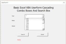 how to set up cascading combo boxes on an excel vba userform