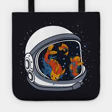 Koi Fish In Astronaut Helmet