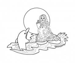For those who are better experienced at coloring, this illustration represents artistically designed dolphins, full of intricate details. Dolphins Free Printable Coloring Pages For Kids