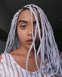 Black And White Ombre Braiding Hair Box Braids Black Girl Magic Box Braids Grey Braids Hair Styles Weave Hairstyles Braided Braids With Weave