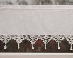 Boho Vintage Crochet Doilies Shabby Chic French Country Window Cafe Curtains Colorful Curtains Shabby Chic Curtains