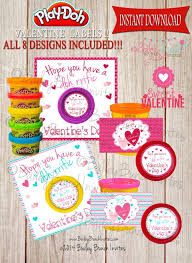 Playdoh Printable Valentine Tags Labels By Baileybunchinvites Valentines Party Valentines Printables Preschool Valentines