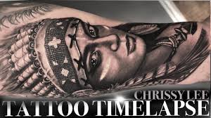 Native american art after 1600. Tattoo Time Lapse Lady In Native American Headdress Chrissy Lee Youtube