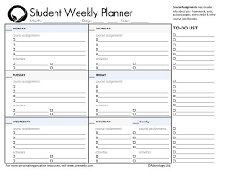Day Planner Printable Student Planners Student Daily