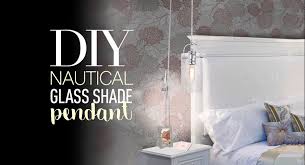 Diy Nautical Glass Shade Pendant Diy Suspension Avec Abat0jour De Style Nautique Nautical Glass Plug In Pendant Light Pendant Light