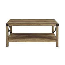Walker Edison Furniture Company 40 In Rustic Oak And Black Rustic Urban Industrial Metal X Coffee Table Rustic Coffee Tables X Coffee Table Simple Coffee Table