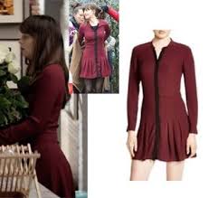 Fifty Shades Darker Ana S Burgundy Maroon Shirt Dress With Black Trim Fsd Fiftyshadesdarker 50 50 Shades Fashion Anastasia Steele Outfits Ana Steele Outfit