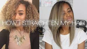 Curly To Straight How I Straighten My Hair Thebethmethod Natural Hair Styles Flat Iron Hair Styles Straightening Natural Hair