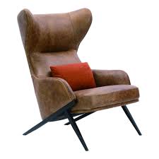 Austin caramel faux leather wooden base accent chair by comfort pointe. Amos Leather Accent Chair Open Road Brown Leather Products Moe S Wholesale