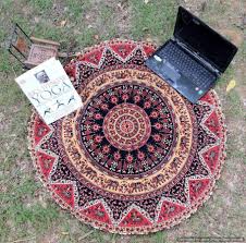 Machine wash cold, tumble dry low. Boho Mandala Round Tapestry Beach Blanket Hippie Picnic Throw On Sale