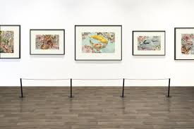 Floor Mount Gallery Stanchion 16 High Powder Coated Black Floor Decor Flooring Exhibition Room