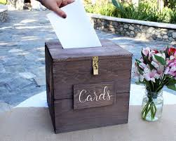 Rustic Wedding Card Box With Slot And Lock Wedding Card Holder Etsy Rustic Card Box Wedding Wedding Card Mailbox Card Box Wedding