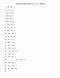 Solving Polynomial Equations Worksheet Answers Unique Grade 9 Math Polynomial Worksheets Factoring Polynomials Factor Trinomials Quadratics
