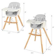 This chair is meant to be pulled right up to the table so that baby can eat with the family, though a tray can be added if purchased with the bundle package or separately. Babyjoy 3 In 1 Convertible Wooden High Chair Baby Toddler Highchair W Cushion Gray