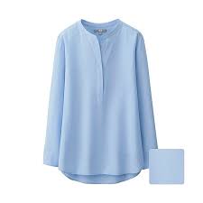 Последние твиты от downblouseday (@downblouseday). Uniqlo Wanita Blus Rayon Kerah Tegak Lengan Panjang Desain Blus Baju Atasan Wanita Blus