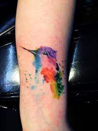 Watercolor Hummingbird By Kc Lange Old Gold Tattoo In Bellingham Wa Gold Tattoo Tattoos Watercolor Hummingbird Tattoo