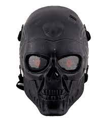 Terminator Riding Full Face Mask Cs Mask Genuine Metallic Skull Mask Black Maycarl