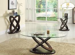 Costway tempered glass oval side coffee table shelf chrome base living room black. Glass Coffee Table W Wood Base Quality Furniture