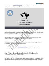 Check spelling or type a new query. Contoh Soal Teks Prosedur Kompleks Dan Jawabannya Dikonversi