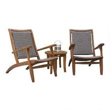 Eucalyptus And All Weather Wicker Erich 3 Piece Outdoor Set Lounge Chair Outdoor Outdoor Outdoor Chairs